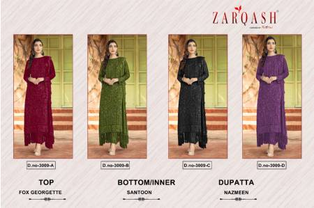 Z 3009 By Zarqash Pakistani Salwar Suit Catalog